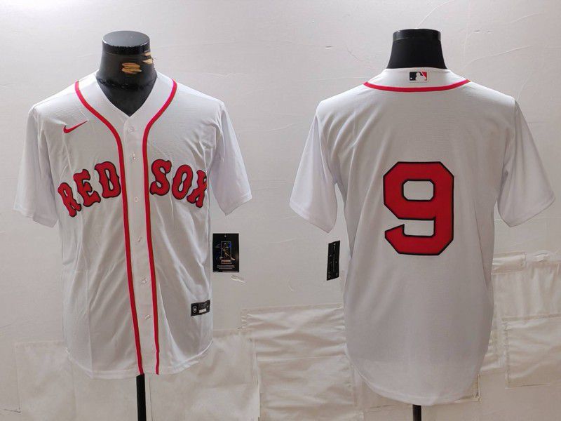 Men Boston Red Sox 9 No Name White Game 2024 Nike MLB Jersey style 1